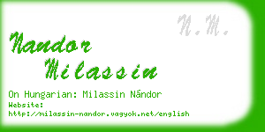 nandor milassin business card